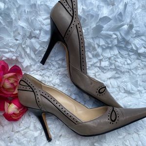 Rickard Shah Italian Latte Leather Heels Size 38.5